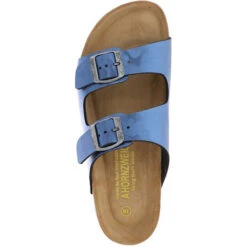 AHORNZWEIG Damen Pantoletten Blau/metallic - Blau -Mode-Sandalen-Shop 12437187 07