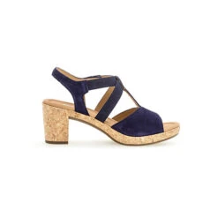 Gabor Comfort Riemchensandalen Rauleder Blau Riemchensandaletten - Blau -Mode-Sandalen-Shop 14309425 03