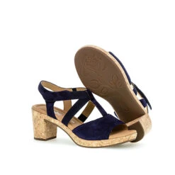 Gabor Comfort Riemchensandalen Rauleder Blau Riemchensandaletten - Blau -Mode-Sandalen-Shop 14309425 05
