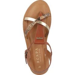 Scapa Zehensteg T-Steg-Sandalen - Braun -Mode-Sandalen-Shop 14901404 06
