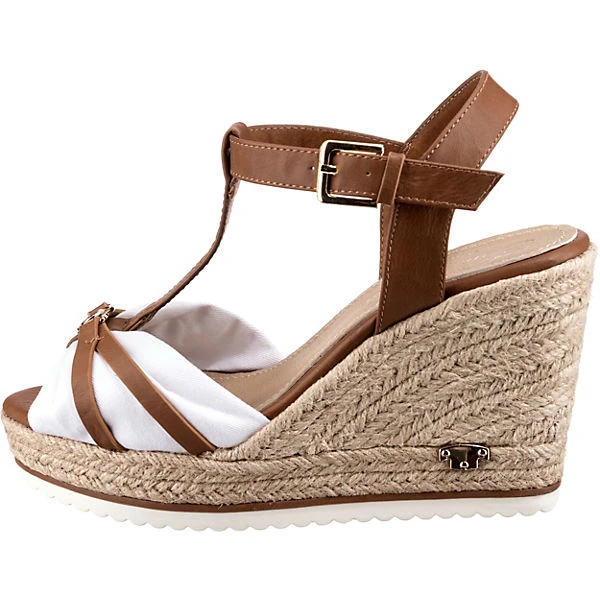 Tom Tailor Keilsandaletten - Creme/braun 4 Tom Tailor Keilsandaletten - Creme/braun – Bild 2