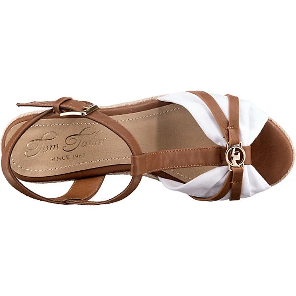 Tom Tailor Keilsandaletten - Creme/braun 7 Tom Tailor Keilsandaletten - Creme/braun – Bild 5