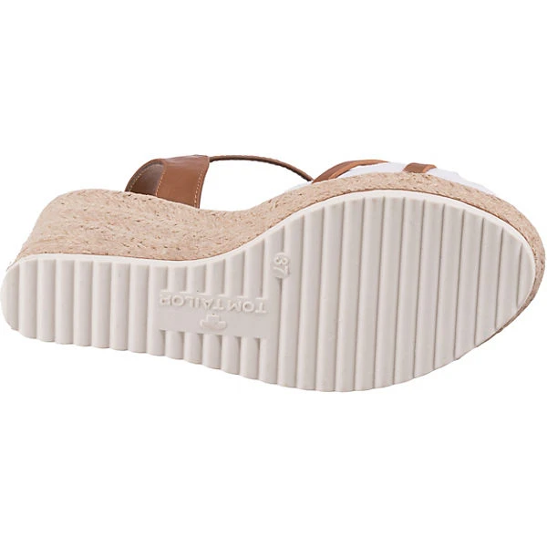Tom Tailor Keilsandaletten - Creme/braun 8 Tom Tailor Keilsandaletten - Creme/braun – Bild 6