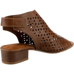 Schaftsandaletten Mit Klettverschluss - Cognac -Mode-Sandalen-Shop 17605211 05