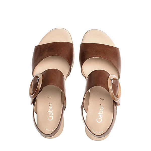 Gabor Keilsandaletten Glattleder Braun Keilsandaletten - Braun 4 Gabor Keilsandaletten Glattleder Braun Keilsandaletten - Braun – Bild 2