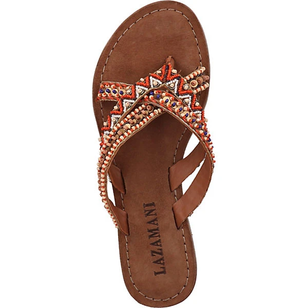 Lazamani Zehensteg T-Steg-Sandalen - Beige 8 Lazamani Zehensteg T-Steg-Sandalen - Beige – Bild 6