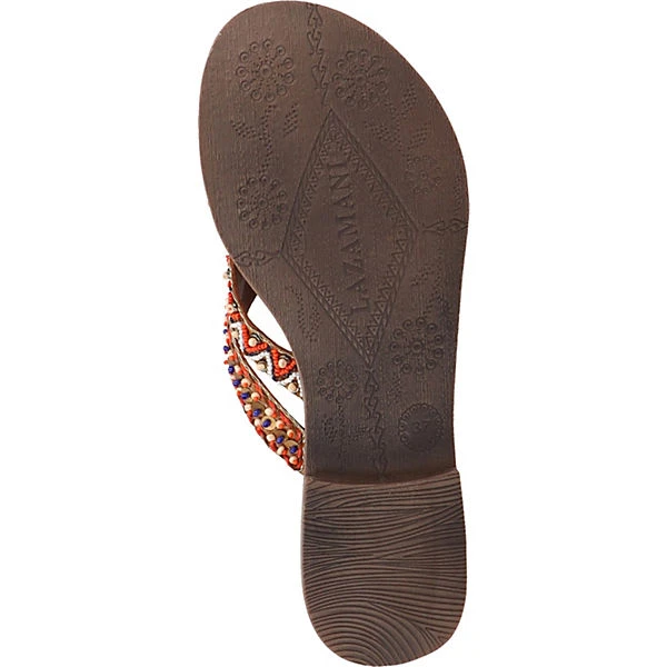 Lazamani Zehensteg T-Steg-Sandalen - Beige 9 Lazamani Zehensteg T-Steg-Sandalen - Beige – Bild 7