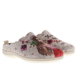 Hausschuhe GABRIELA - Filzhausschuhe Mit Modischem Dirndl-Druck Hüttenschuhe -Mode-Sandalen-Shop 21306405 03