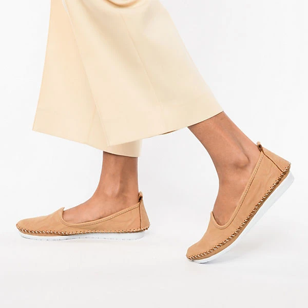 Andrea Conti Sportliche Slipper - Camel 4 Andrea Conti Sportliche Slipper - Camel – Bild 2