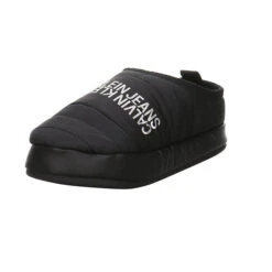 Calvin Klein Damen Hausschuhe Slipper Home Slipper Gemütlich Puschen Synthetikkombination Uni Hausschuhe - Schwarz
