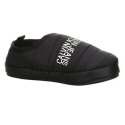 Calvin Klein Damen Hausschuhe Slipper Home Slipper Gemütlich Puschen Synthetikkombination Uni Hausschuhe - Schwarz -Mode-Sandalen-Shop 22756274 06