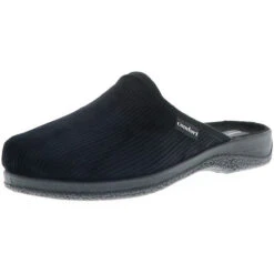 Herren Hausschuhe Cord-Optik Schwarz - Schwarz