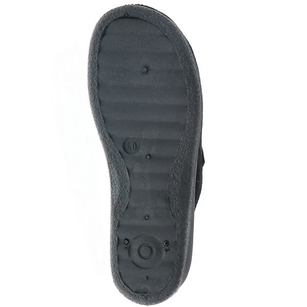 Herren Hausschuhe Cord-Optik Schwarz - Schwarz 5 Herren Hausschuhe Cord-Optik Schwarz - Schwarz – Bild 3