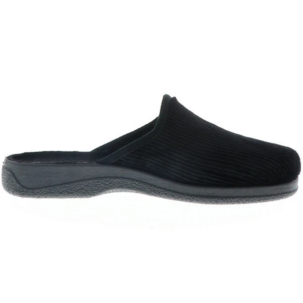 Herren Hausschuhe Cord-Optik Schwarz - Schwarz 8 Herren Hausschuhe Cord-Optik Schwarz - Schwarz – Bild 6