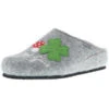 Damen Hausschuhe Pantoffeln Pantoletten Naturwollfilz (Viel Glück) Grau - Grau -Mode-Sandalen-Shop 22775860 01