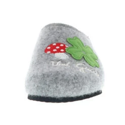 Damen Hausschuhe Pantoffeln Pantoletten Naturwollfilz (Viel Glück) Grau - Grau -Mode-Sandalen-Shop 22775860 04