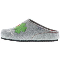 Damen Hausschuhe Pantoffeln Pantoletten Naturwollfilz (Viel Glück) Grau - Grau -Mode-Sandalen-Shop 22775860 05