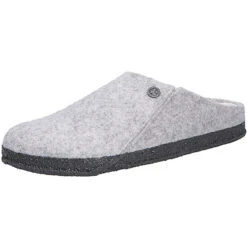 Birkenstock Zermatt Lammfell Wollfilz Pantoletten Normal - Hellgrau