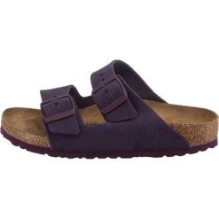 Birkenstock Arizona Weichbettung Veloursleder Pantoletten Schmal - Weinrot -Mode-Sandalen-Shop 24681429 03