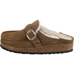 Birkenstock Buckley Veloursleder Lammfell Clogs Normal - Braun -Mode-Sandalen-Shop 24681434 03