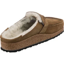 Birkenstock Buckley Veloursleder Lammfell Clogs Normal - Braun -Mode-Sandalen-Shop 24681434 05