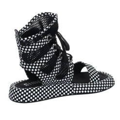 Damen Sandalen Sandale Plateau Bequem Freizeit Leder-/Textilkombination Geometrisch Plateau-Sandaletten - Schwarz -Mode-Sandalen-Shop 24953063 08