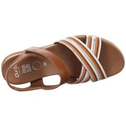 Ara Damen Riemchensandalen Valencia Sandale Fußbett Bequem Freizeit Glattleder Gestreift Riemchensandalen - Cognac -Mode-Sandalen-Shop 25358839 06