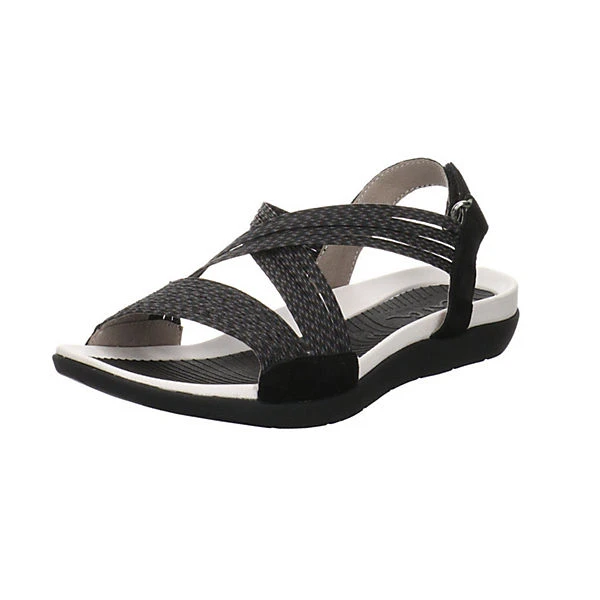 Ara Damen Riemchensandalen Nepal Sandale Fußbett Bequem Freizeit Leder-/Textilkombination Uni Riemchensandalen - Schwarz 3 Ara Damen Riemchensandalen Nepal Sandale Fußbett Bequem Freizeit Leder-/Textilkombination Uni Riemchensandalen - Schwarz