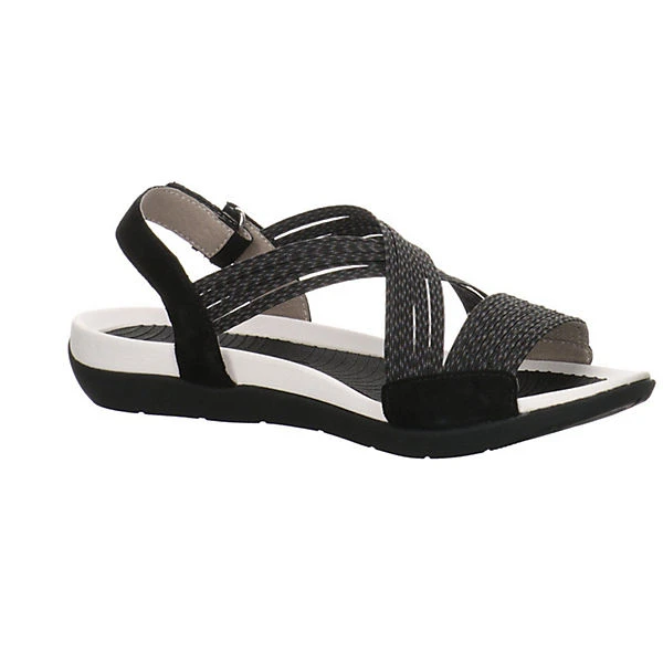 Ara Damen Riemchensandalen Nepal Sandale Fußbett Bequem Freizeit Leder-/Textilkombination Uni Riemchensandalen - Schwarz 9 Ara Damen Riemchensandalen Nepal Sandale Fußbett Bequem Freizeit Leder-/Textilkombination Uni Riemchensandalen - Schwarz – Bild 7