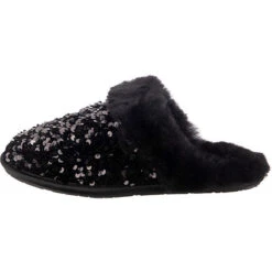 Ugg W Scuffette Ii Chunky Sequin Lammfell-Hausschuhe - Schwarz -Mode-Sandalen-Shop 26293300 03