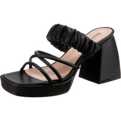 Trendy Plateau Mules - Schwarz