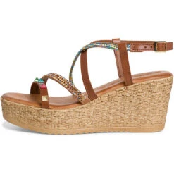 Tamaris Keilsandaletten - Braun-kombi -Mode-Sandalen-Shop 27474403 03