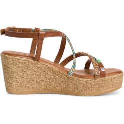Tamaris Keilsandaletten - Braun-kombi -Mode-Sandalen-Shop 27474403 04