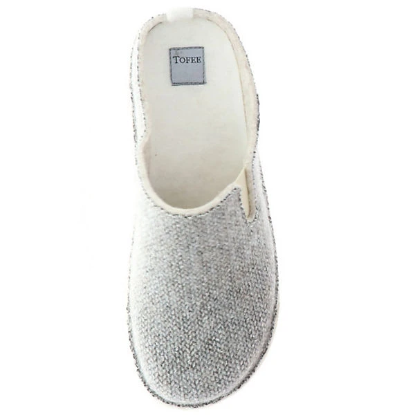 Damen Hausschuhe Pantoffeln Pantoletten Slipper Naturwollfilz Strickoptik Grau - Grau 9 Damen Hausschuhe Pantoffeln Pantoletten Slipper Naturwollfilz Strickoptik Grau - Grau – Bild 7