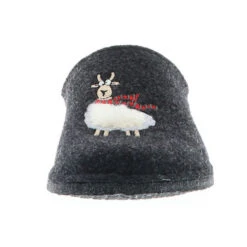 Damen Hausschuhe Pantoffeln Pantoletten Slipper Naturwollfilz (Schaf) Anthrazit - Anthrazit -Mode-Sandalen-Shop 27715256 04