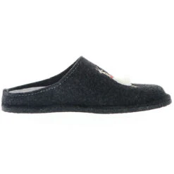 Damen Hausschuhe Pantoffeln Pantoletten Slipper Naturwollfilz (Schaf) Anthrazit - Anthrazit -Mode-Sandalen-Shop 27715256 06