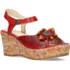 Laura Vita Lorieo 08 Keilsandaletten - Rot-kombi -Mode-Sandalen-Shop 27716595 01