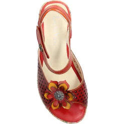 Laura Vita Lorieo 08 Keilsandaletten - Rot-kombi -Mode-Sandalen-Shop 27716595 05