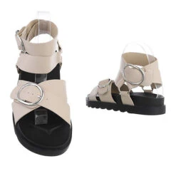Riemchensandalen Schnalle, Flach, Riemen -Mode-Sandalen-Shop 29120619 03
