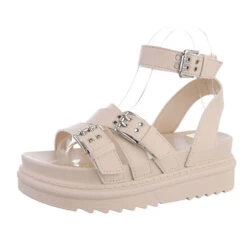 Plateausandaletten Schnalle, Keilabsatz/Wedge, Riemen