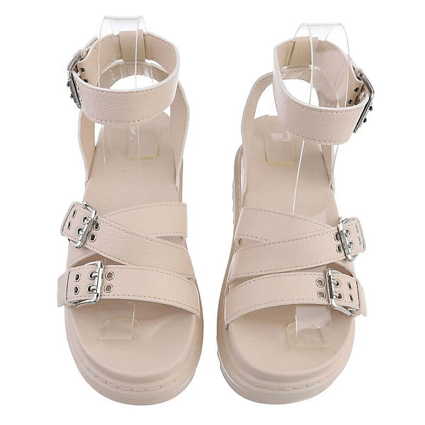 Plateausandaletten Schnalle, Keilabsatz/Wedge, Riemen 6 Plateausandaletten Schnalle, Keilabsatz/Wedge, Riemen – Bild 4