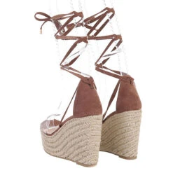 Plateausandaletten Hakenschnürung, Keilabsatz/Wedge, Geflochten -Mode-Sandalen-Shop 29128203 03