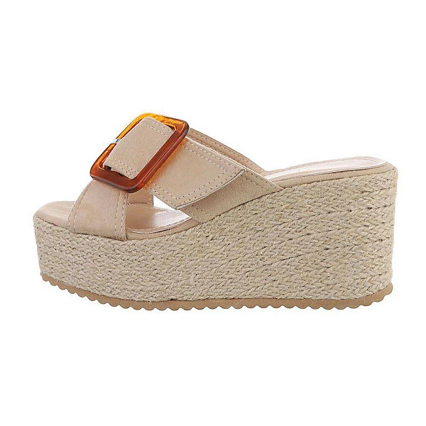 Plateausandaletten , Keilabsatz/Wedge, Offene Ferse 3 Plateausandaletten , Keilabsatz/Wedge, Offene Ferse