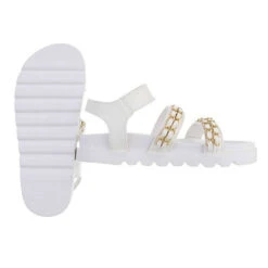 Riemchensandalen Klettverschluss, Flach, Kette -Mode-Sandalen-Shop 29242183 02