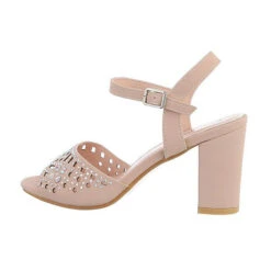 Sandalen & Sandaletten Schnalle, Blockabsatz, Riemen, Strass