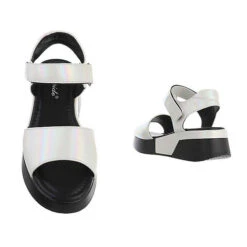 Plateausandaletten Klettverschluss, Keilabsatz/Wedge, Riemen -Mode-Sandalen-Shop 29245599 03