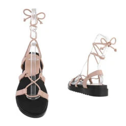 Riemchensandalen Hakenschnürung, Flach, Dekoschnüre 7 Riemchensandalen Hakenschnürung, Flach, Dekoschnüre -Mode-Sandalen-Shop 29250708 03