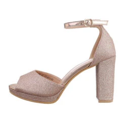 Sandalen & Sandaletten Schnalle, Blockabsatz, Metallisch, Riemen