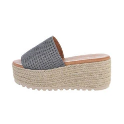 Plateausandaletten Knöchelriemen, Flach, Offene Ferse