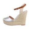 Plateausandaletten Knöchelriemen, Keilabsatz/Wedge, Riemen - Silber -Mode-Sandalen-Shop 29427330 01